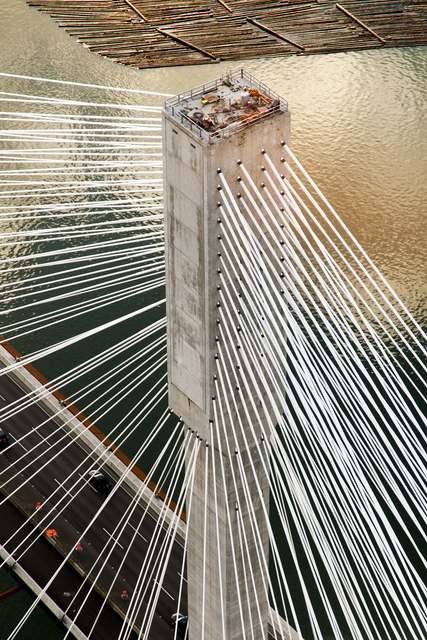 Stuart McCall, ‘Port Mann Bridge: Ariel View of North Tower’, 2011, Newzones