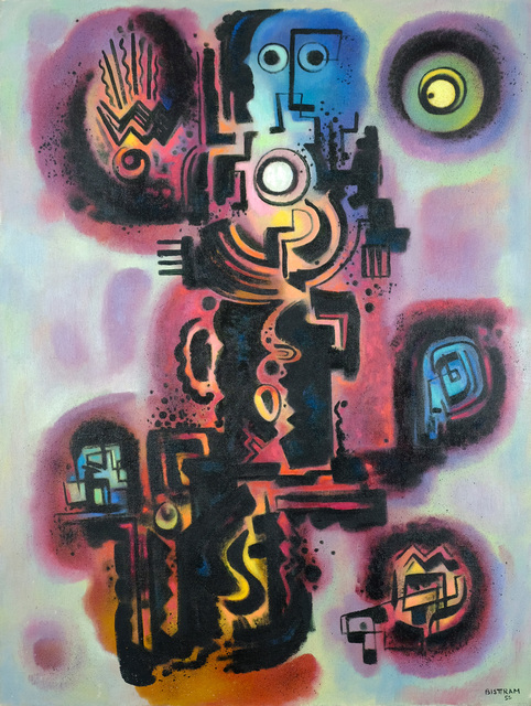 Emil Bisttram, ‘Avatar Lord of the Fire’, 1952, Painting, Oil on canvas, Addison Rowe Gallery