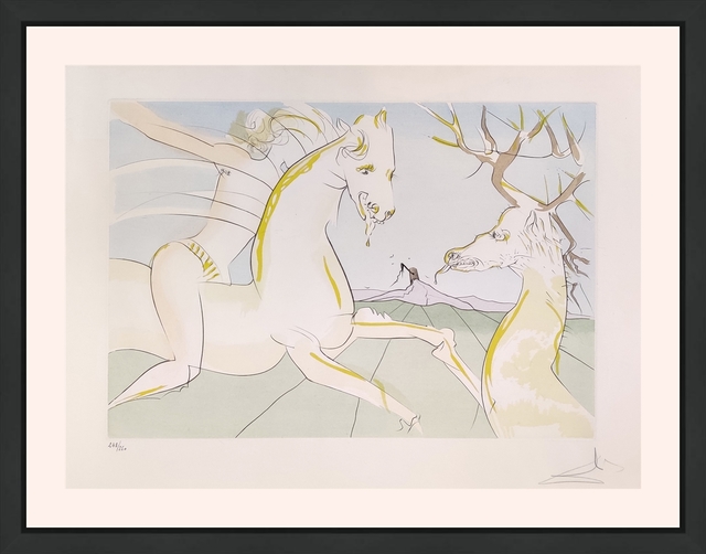 Salvador Dalí, ‘LE CAVALIER ET LE CERF’, 1974, Print, ENGRAVING, Gallery Art