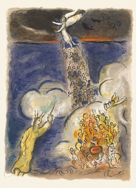 Marc Chagall, ‘Moses calls the Waters down on the Egyptian Army’, 1966, Print, Original lithograph in colors, Galerie Fetzer