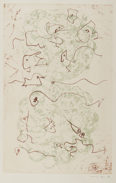 Max Ernst, ‘Plate from Les Chiens Ont Soif’, 1964, Print, Color Etching, Childs Gallery