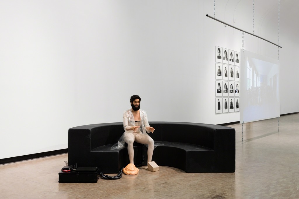 Installation view: How To Live Together, Kunsthalle Wien 2017, Photo: Stephan Wyckoff: Goshka Macuga, To the Son of Man Who Ate the Scroll, 2016, Courtesy Fondazione Prada, Milan; Herlinde Koelbl, Angela Merkel, 1991–2006, from the cycle: Spuren der Macht © Herlinde Koelbl, Courtesy the artist; Aslan Gaisumov, People of No Consequence, 2016, Courtesy the artist Installation view: How To Live Together, Kunsthalle Wien 2017, Photo: Stephan Wyckoff: Goshka Macuga, To the Son of Man Who Ate the Scroll, 2016, Courtesy Fondazione Prada, Milan; Herlinde Koelbl, Angela Merkel, 1991–2006, from the cycle: Spuren der Macht © Herlinde Koelbl, Courtesy the artist; Aslan Gaisumov, People of No Consequence, 2016, Courtesy the artist