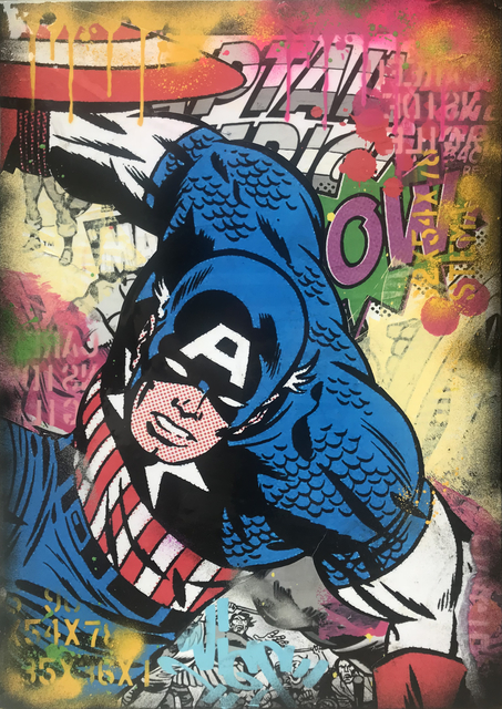 Alessio B, ‘America Pow’, 2018, Painting, Mixed media on canvas, Bugno Art Gallery