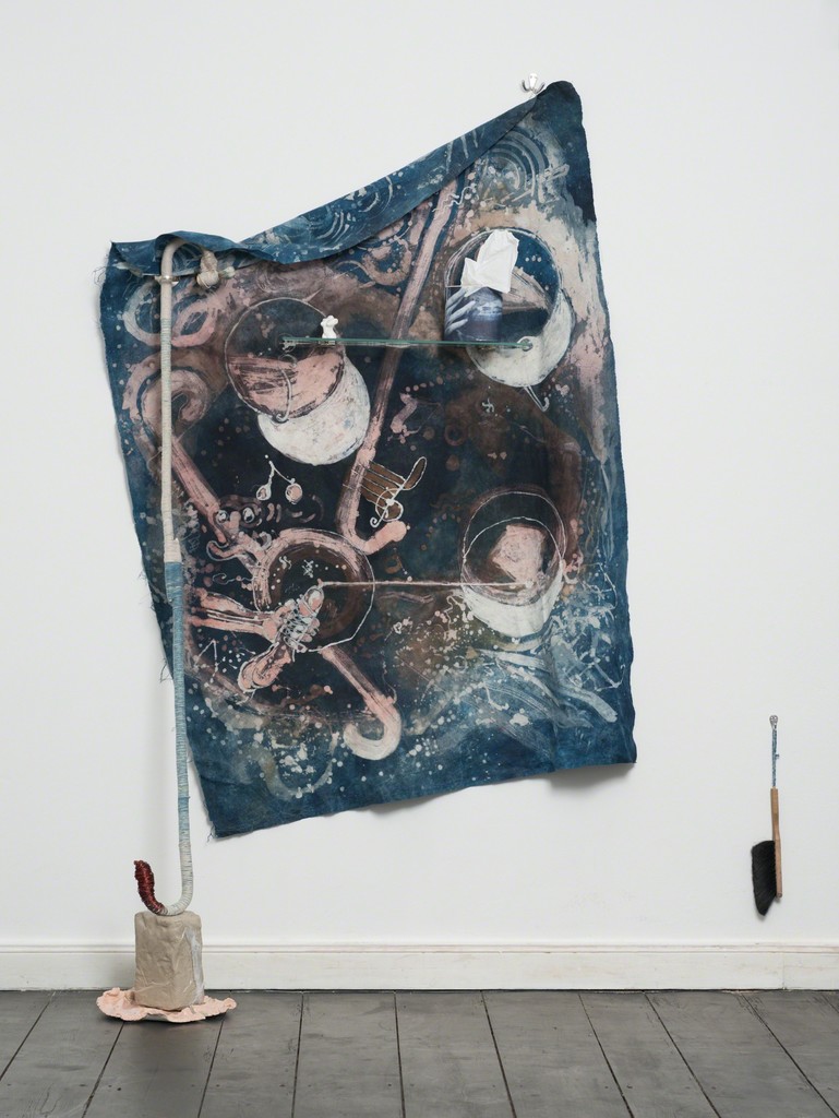Ada Van Hoorebeke , Batik Furniture - In Practice, 2013, batik instrument, batik (125x170cm), mixed media Ada Van Hoorebeke , Batik Furniture - In Practice, 2013, batik instrument, batik (125x170cm), mixed media