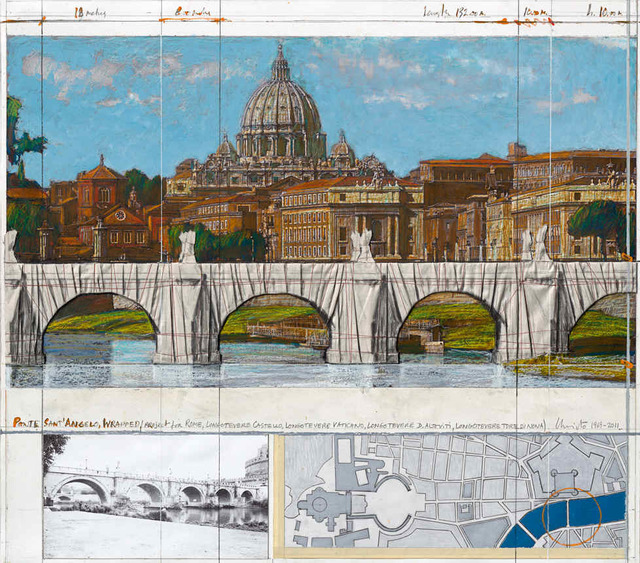 Christo, ‘Ponte Sant' Angelo, wrapped (project for Rome)’, 2011, Hamilton-Selway Fine Art