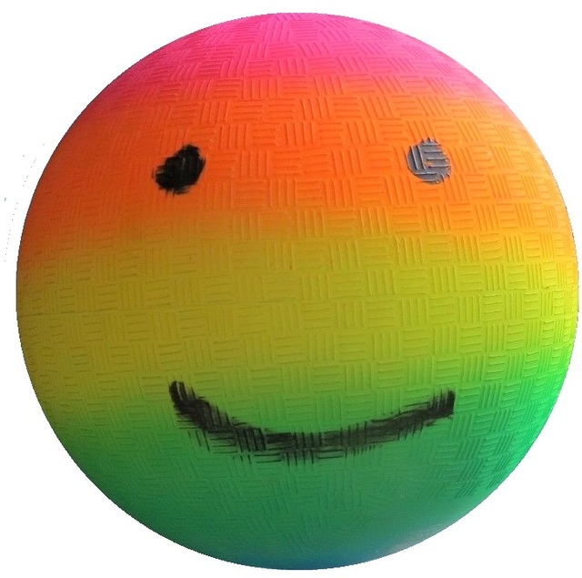 Rob Pruitt, ‘"Rainbow Gradient Emoji Kickball", 2018, Painted Kickball, UNIQUE’, 2018, VINCE fine arts/ephemera