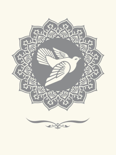 Shepard Fairey, ‘PEACE DOVE silver LETTERPRESS PRINT’, 2013, Rudolf Budja Gallery