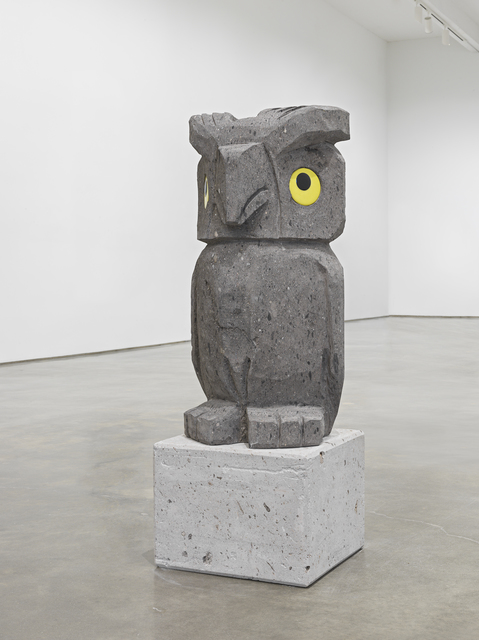 Olaf Breuning, ‘Sad and worried animals / Owl’, 2020, Sculpture, American black stone, ceramic eyes, Metro Pictures