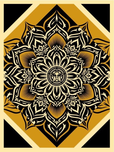 Shepard Fairey, ‘GOLD Lotus Diamond’, AYNAC Gallery