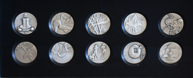 Salvador Dalí, ‘The Ten Commandments’, 1975, Design/Decorative Art, Double sided silver coins, Alon Zakaim Fine Art