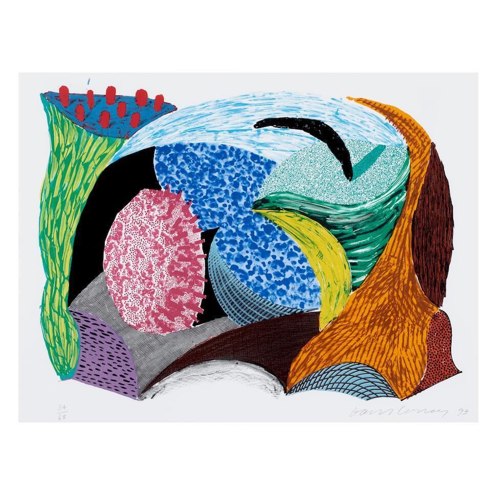 David Hockney - Blue Cliff Hang, from Some New Prints (MCAT 335, Gemini 1604)