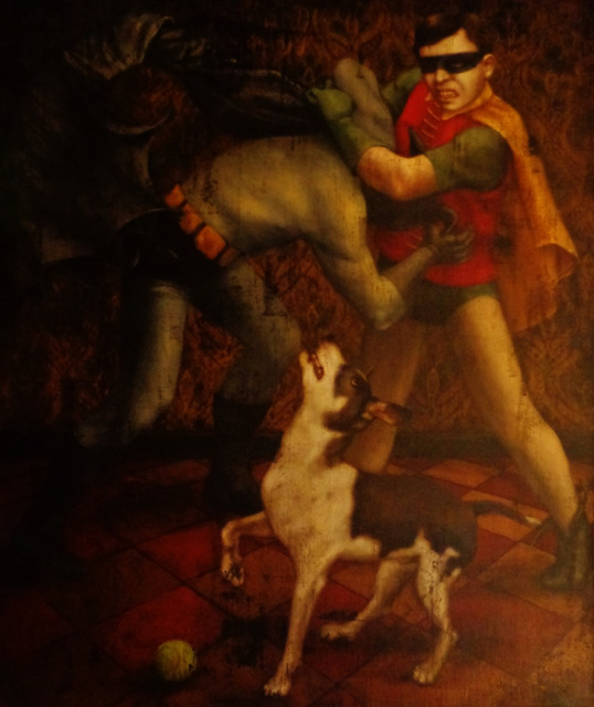 Jill McVarish, ‘Batman and Robin and Spot’, 2015, Painting, Oil on linen, McVarish Gallery