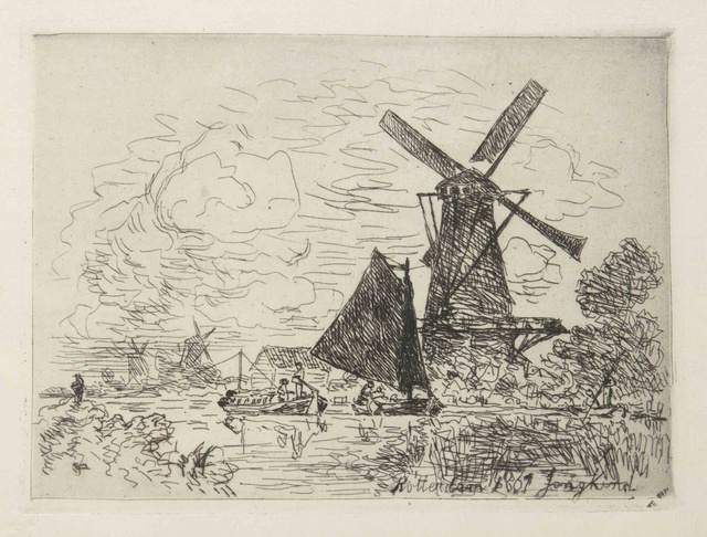 Johan Barthold Jongkind, ‘Moulins en Hollande’, 1867, Hans den Hollander Prints