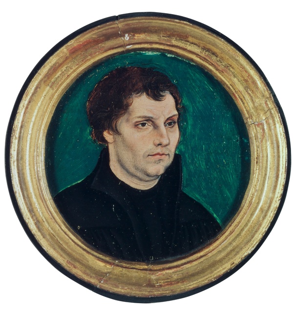 Lucas Cranach the Elder | Locket Portrait of Martin Luther (1525) | Artsy