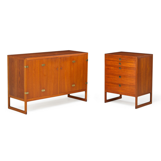 Börge Mogensen, ‘Two cabinets, Denmark’, 1950s, Design/Decorative Art, Teak, brass, Rago/Wright