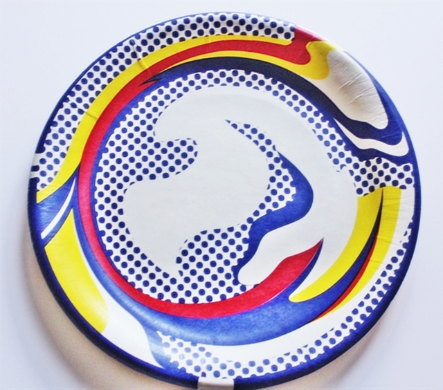Roy Lichtenstein, ‘Screenprinted Paper Plate, 1969 (Exhibition Stamped)’, 1977, Design/Decorative Art, Silkscreen on Paper Plate (Exhibition Stamped), Alpha 137 Gallery