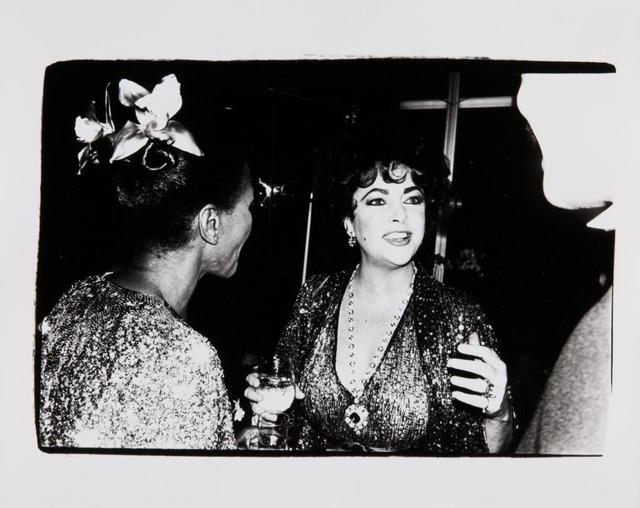 Andy Warhol, ‘Andy Warhol, Photograph of Elizabeth Taylor with an Unidentified Couple, 1981’, 1981, Photography, Silver Gelatin Print, Hedges Projects