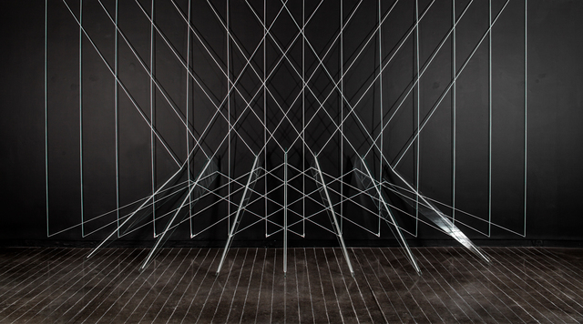 Lydia Okumura, ‘In front of the light ’, 1977, Installation, Glass, rope, chalk, Galería La Cometa