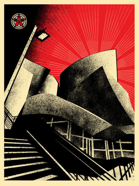 Shepard Fairey, ‘LA Philarmonic Hall’, 2007, Print, Speckletone paper, AYNAC Gallery