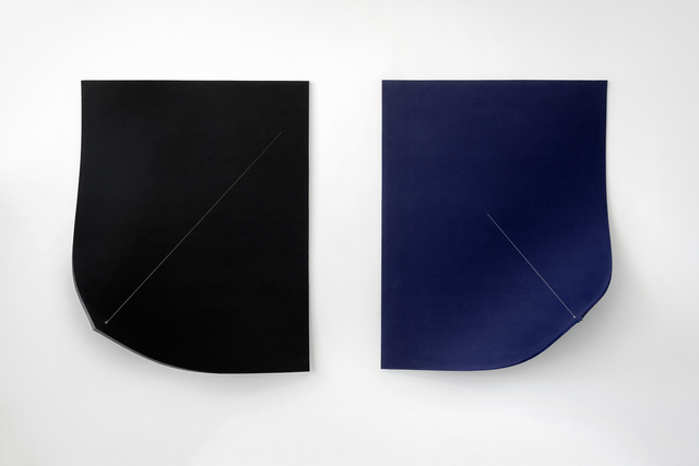 Naama Tsabar, ‘Work On Felt (Variation 9 and 10) Black and Midnight Blue (Diptych)’, 2016, Spinello Projects