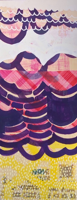 Amber George, ‘Reverberate 4’, 2020, Painting, Encaustic with ink and vintage fabric, Susan Eley Fine Art