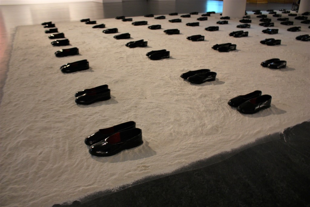 Fragment of the exhibition with installation "Outgoing - Incoming". Photography by Povilas Ramanauskas. Fragment of the exhibition with installation "Outgoing - Incoming". Photography by Povilas Ramanauskas.