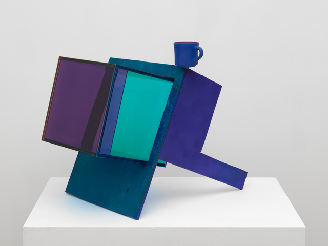 Sarah Braman, ‘Blue Coffee’, 2019, Sculpture, Painted aluminum and glass, Mitchell-Innes & Nash
