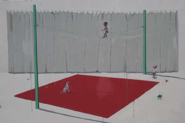 Tang Zhigang 唐志剛, ‘Never Grow Up Series - Tightrope Walking 永远不长⼤系列 - ⾛钢丝’, 2010, Painting, Oil on canvas 布面油画, W.Ming Art