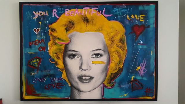 SN, ‘Kate Marilyn’, 2017, Painting, Mixed Meda Acrylic & print on Fine Art Paper, Eden Fine Art