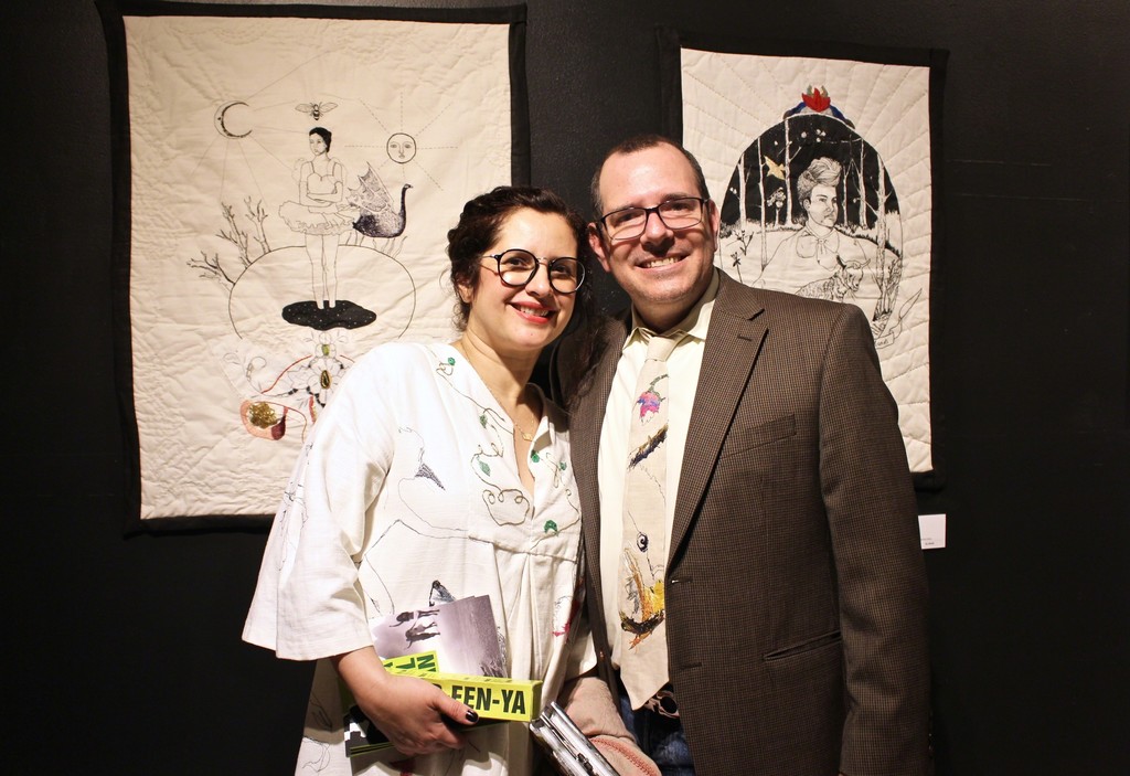 Artist Karla Caprali with husband and artworks.
"Awake" & "Irradiate" 2017
Originals Artist Karla Caprali with husband and artworks.
"Awake" & "Irradiate" 2017
Originals
