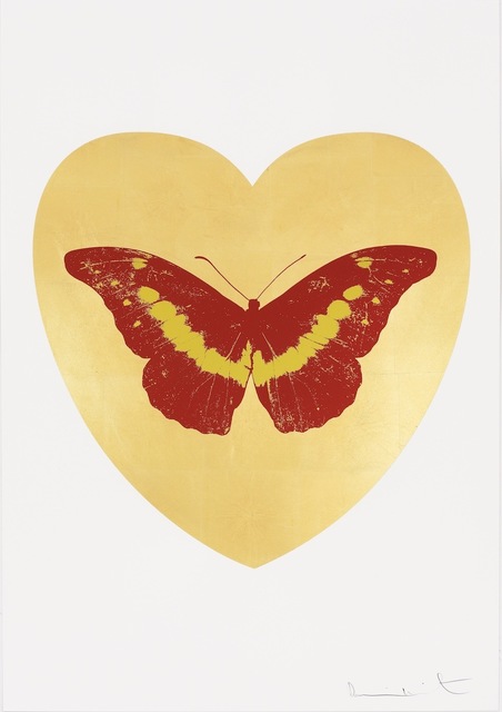 Damien Hirst, ‘I Love You - gold leaf, poppy red, oriental gold’, 2015, Paul Stolper Gallery