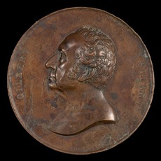 Charles Cushing Wright, die engraver, after design by Salathiel Ellis, Gilbert Stuart, 1755-1828, Painter [obverse] (1848)