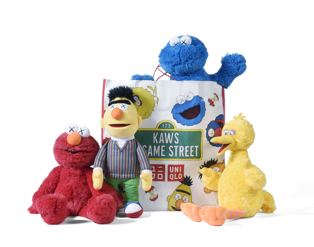 uniqlo x kaws sesame street plush