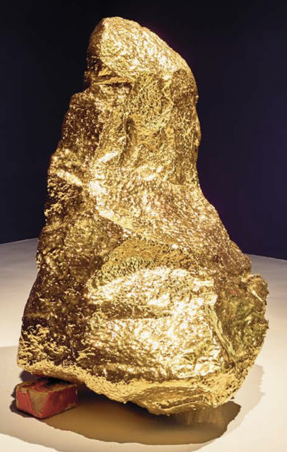 Bosco Sodi, ‘gold volcanic rock ’, 2015, Sculpture, Ceramic glaze over volcanic rock, MESTRE PROJECTS
