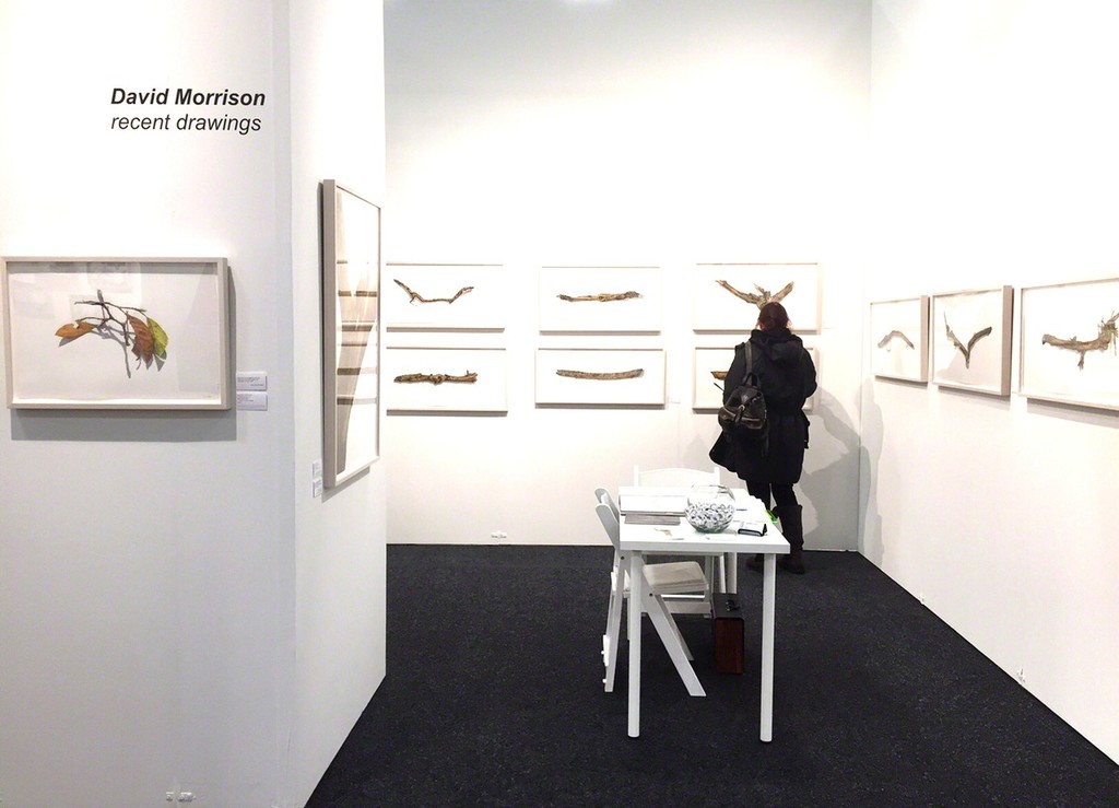 Installation view of the solo booth with latest drawings by David Morrison Installation view of the solo booth with latest drawings by David Morrison