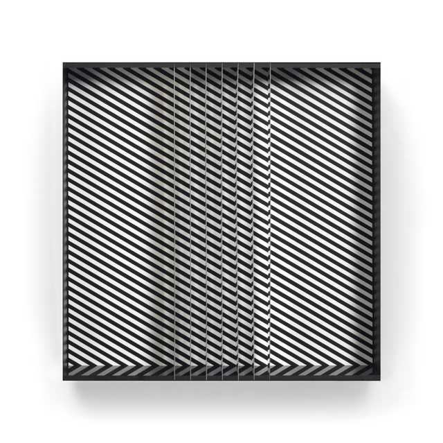 Julio Le Parc, ‘Relief 13’, 1970, Sculpture, Aluminium box multiple with screenprint in black and white, with the original perspex lid, ARCHEUS/POST-MODERN Gallery Auction