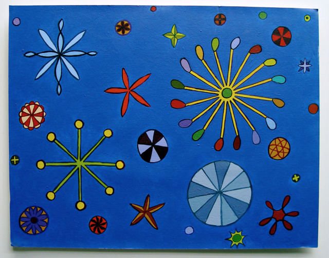 Tom Nussbaum, ‘Blue’, 2002, Painting, Acrylic on mat board, Octavia Art Gallery