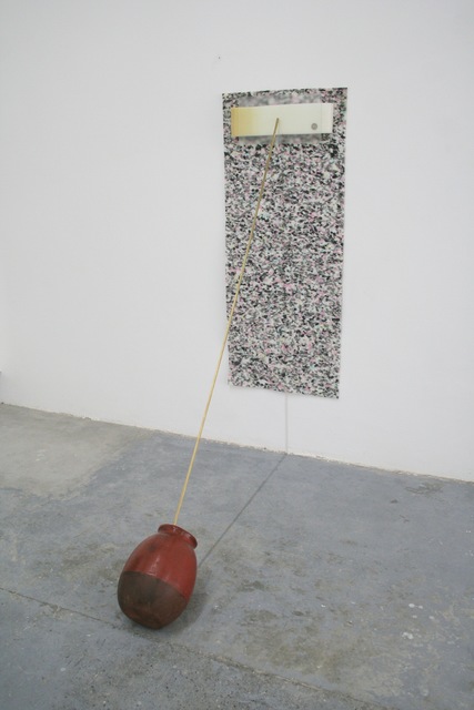 Gabriel Rico, ‘Ruido dada’, 2016, Installation, Clay vase, 3/8 hexagonal brass bar, high impact sponge, 3mm glass and antique coin., OMR