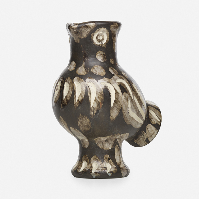 Pablo Picasso, ‘Chouette vase’, 1969, Textile Arts, Glazed and engraved earthenware with engobe decoration and black patina, Rago/Wright