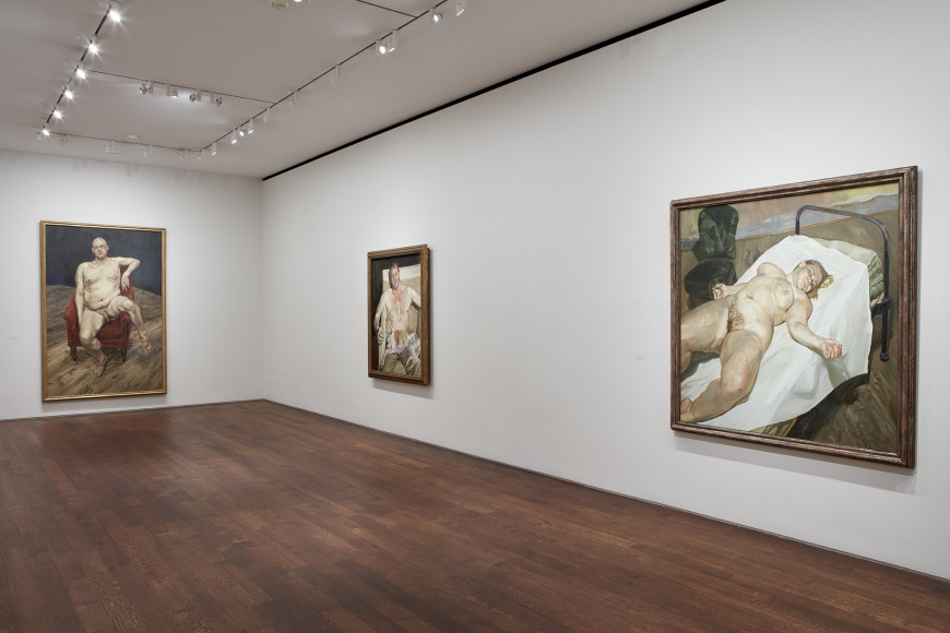 Left to Right:
Leigh Bowery (Seated), 1990⠀
Oil on canvas⠀
96 x 72 inches (243.7 x 183 cm)⠀
Private Collection⠀
Eli and David, 2005-06⠀
Oil on canvas⠀
56 x 46 inches (142.2 x 116.8 cm)⠀
Private Collection⠀
Naked Portrait with Green Chair, 1999⠀
Oil on canvas⠀
63 1/2 x 61 1/4 inches (161.3 x 155.6 cm)⠀
Private Collection⠀
Photo by Kent Pell. Art © The Lucian Freud Archive / Bridgeman Images. Left to Right:
Leigh Bowery (Seated), 1990⠀
Oil on canvas⠀
96 x 72 inches (243.7 x 183 cm)⠀
Private Collection⠀
Eli and David, 2005-06⠀
Oil on canvas⠀
56 x 46 inches (142.2 x 116.8 cm)⠀
Private Collection⠀
Naked Portrait with Green Chair, 1999⠀
Oil on canvas⠀
63 1/2 x 61 1/4 inches (161.3 x 155.6 cm)⠀
Private Collection⠀
Photo by Kent Pell. Art © The Lucian Freud Archive / Bridgeman Images.