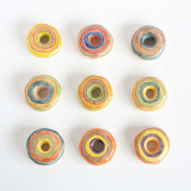Liv Antonecchia, ‘Rainbow Donuts’, 2020, Sculpture, Glazed stoneware, Miller Gallery Charleston