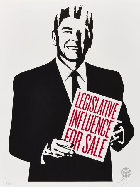 Shepard Fairey, ‘Legislative Influence for Sale’, 2011, Print, Screenprint in colours on wove, Roseberys