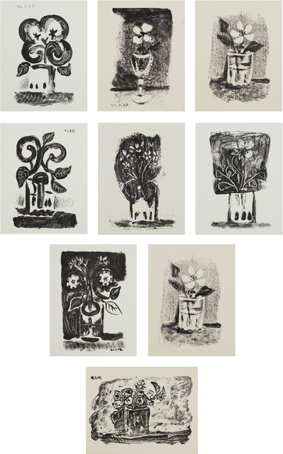 Pablo Picasso, ‘Le petit pot de fleurs (Small Pot of Flowers); and Fleurs dans un verre (Flowers in a Glass) Nos. 1-7’, 1947, Phillips