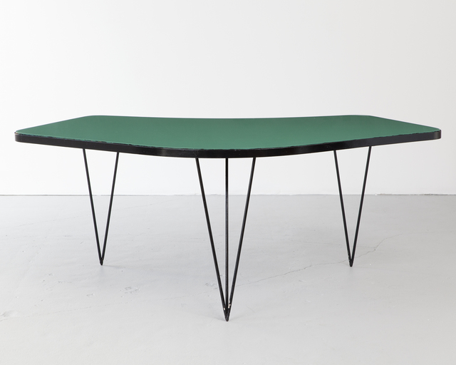 Joaquim Tenreiro, ‘Table’, ca. 1958, Design/Decorative Art, Ebonized jacaranda, under-painted glass, wrought iron, R & Company
