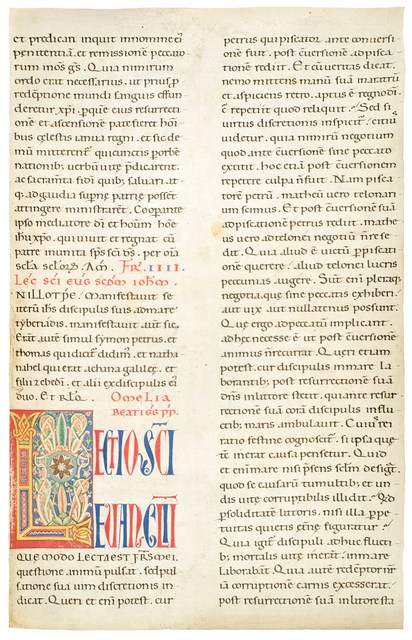 Circle of the Masters of the Pluteus Bible, ‘Decorated initial L’, 1175-1200, Dr. Jörn Günther Rare Books
