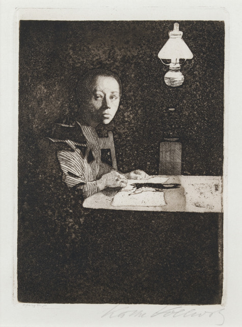Käthe Kollwitz, ‘Self-Portrait at the Table’, 1893, Galerie St. Etienne