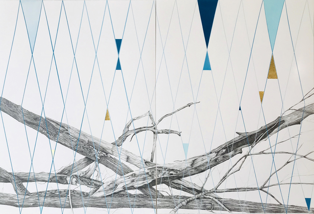Kiki Gaffney, ‘Variations’, 2020, Drawing, Collage or other Work on Paper, Acrylic, graphite, gold leaf on paper, Pentimenti Gallery