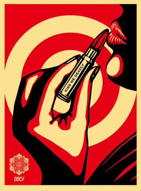 Shepard Fairey (OBEY), ‘Kiss Me Deadly Red’, 2008, Gregg Shienbaum Fine Art