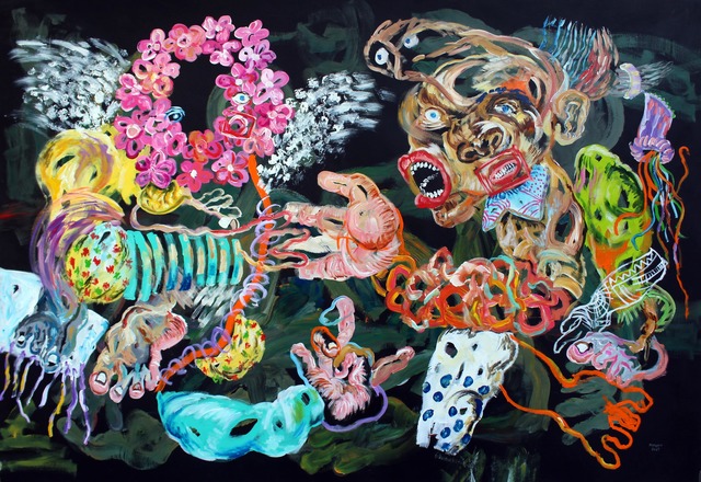 Cristiano Mangovo, ‘Meeting the happiness’, 2019, Painting, Acrylic on canvas, Afikaris