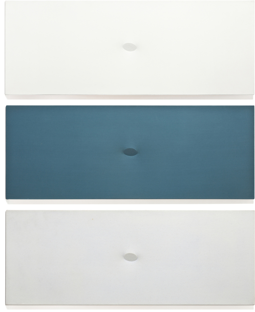 Turi Simeti, ‘Trittico bianco-blu-azzuro’, 1980, Painting, Acrylic on shaped canvas, in 3 parts, Phillips